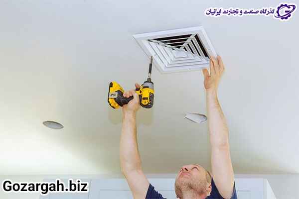 نصب دریچه تهویه برای هواکش دستشویی