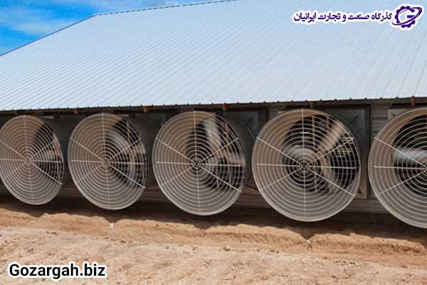انواع فن پره فلزی مرغداری